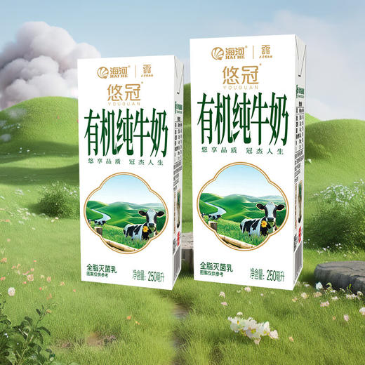 海河无菌砖悠冠有机纯牛奶250ml*12 商品图5