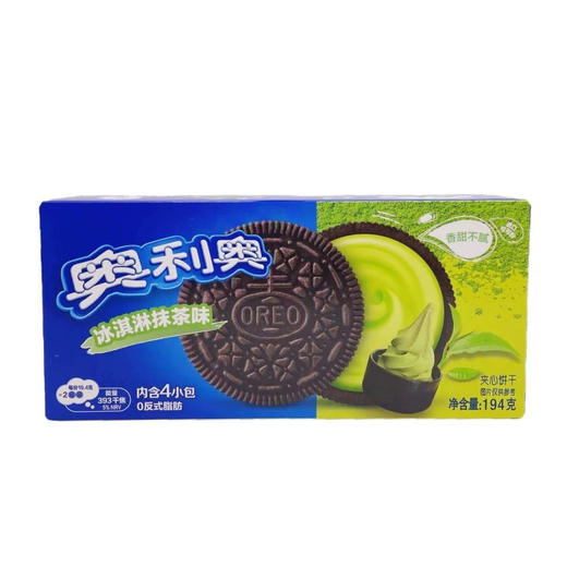 奥利奥冰淇淋夹心绿茶味饼干194g 商品图0