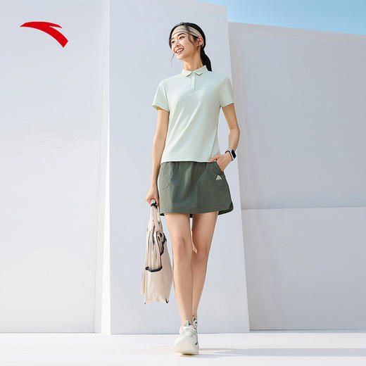 安踏冰丝POLO丨凉感短袖商务t恤女夏季新款翻领透气上衣162527119 商品图2