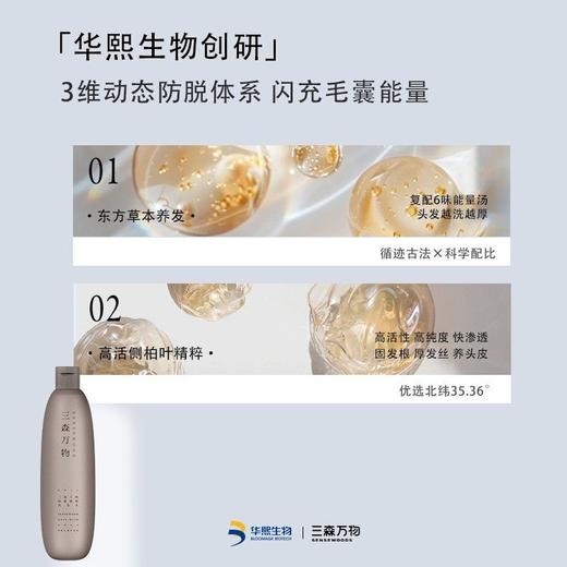 华熙生物三森万物防脱健根洗发水269ml*1瓶+同款洗发水90ml*3瓶+10ml旅行装 商品图5
