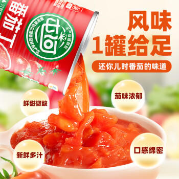 屯河 番茄丁390g*12罐 配料新鲜0添加剂番茄罐头西红柿块番茄酱整箱 /粮油调味 /调味品 /西式酱料 商品图0