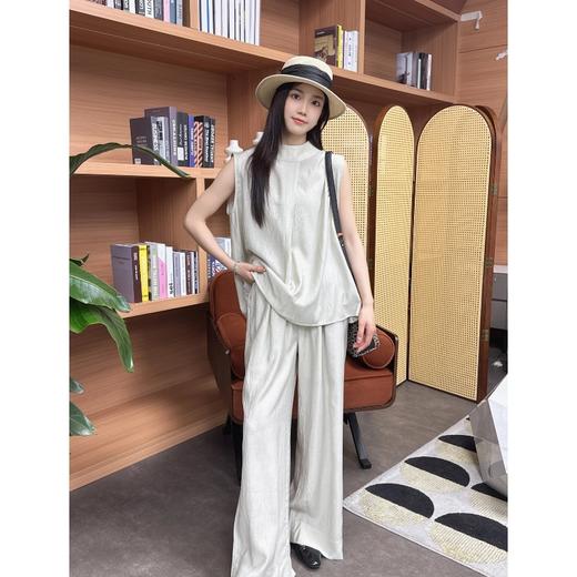 NORNS LADY诺恩 夏季款升级版清凉透气无袖上衣垂感裤子锡器灰套装 T25TF19283【清仓不退不换】 商品图2