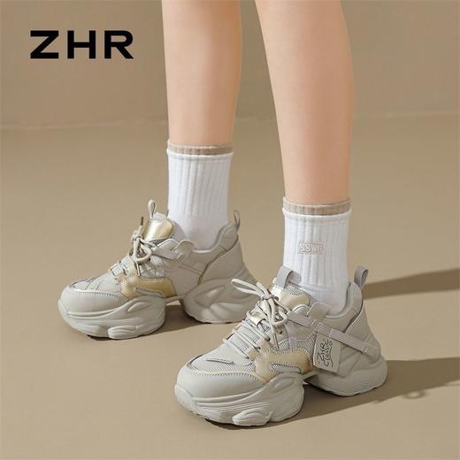 优选丨ZHR则则厚底老爹鞋女鞋2025新款时尚百搭休闲增高网面运动鞋 商品图3