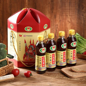 正道白芝麻小磨香油礼盒320ml×4瓶六角形 中华老字号 送礼佳品 /粮油调味 /调味品 /调味油 商品图1