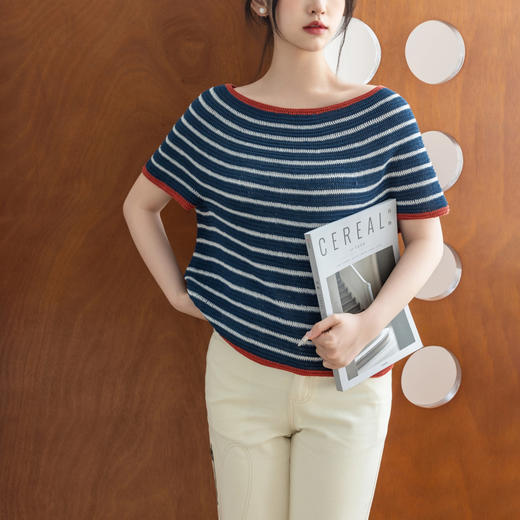 苏苏姐家至简育克条纹短袖手工diy钩针棉线蕾丝衣服毛线团材料包 商品图2