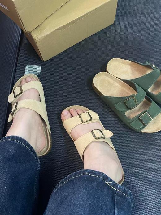 懒人一脚蹬杨幂同款复古搭扣勃肯凉拖 商品图14