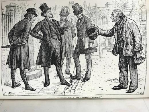 约19世纪后期 狄更斯《德鲁德疑案与其他故事》 8幅插图 真皮精装36开 商品图2