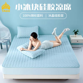 泰嗨硅胶冰丝凉席床笠三件套透气凉爽可机洗水洗