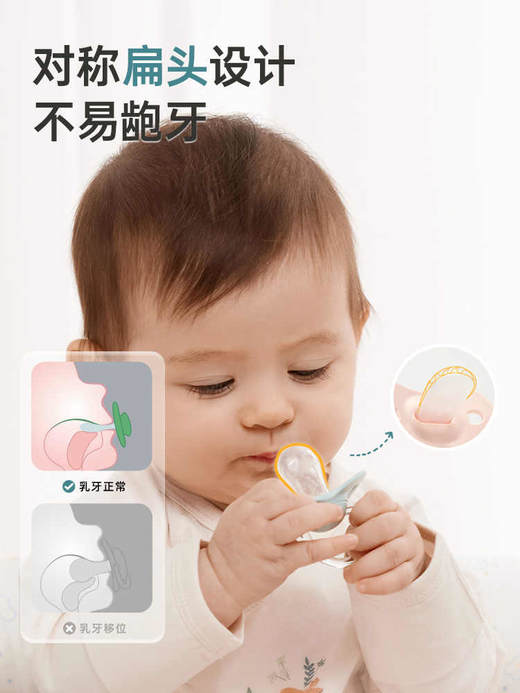 suavinex苏维妮甜梦超轻扁头安抚奶嘴防胀气龅牙宝宝新生婴儿哄睡308270 308271 308275 308276 商品图2