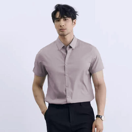 SIMU轻奢夏季免烫衬衫 短袖款商务衬衫，休闲防晒短衬 商品图3