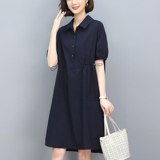 丁摩 休闲宽松显瘦遮肚子连衣裙女夏季新款洋气直筒裙5ZF-5123 商品图0