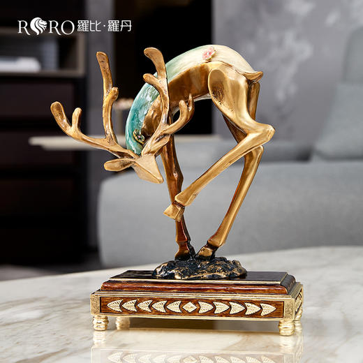 【彼达思】罗比罗丹 其乐融融 纯铜鹿摆件轻奢家用商务 商品图3