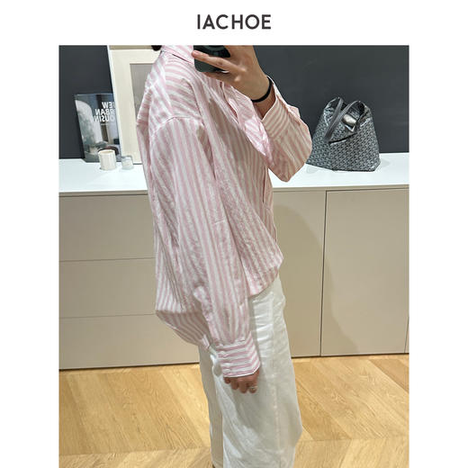 棉仓3631504008-IACHOE粉红条纹衬衫 商品图3