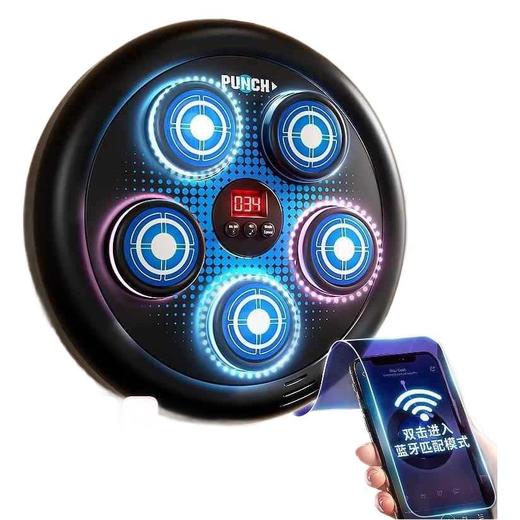 【孩子的自信心训练神器💪】水果拳击机上线！🎵蓝牙音乐+RGB灯光✨，边玩边锻炼，隔音减震不扰邻，轻松安装全家嗨！🔥水果拳击机 儿童家用智能连蓝牙音乐电子拳击墙靶 训练器拳击器  商品图4