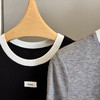 「K」洛诗琳40214时尚撞色T恤2025夏季新款天丝羊毛短袖上衣82281 商品缩略图4