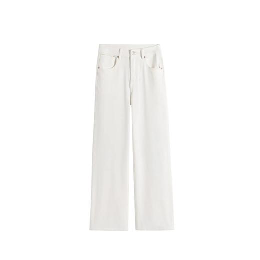 「自」全新升级【铂金会员165/天猫219/差价54】(35103)洛诗琳简约白色牛仔裤窄版阔腿裤2025夏季新款薄款直筒裤35103 商品图4