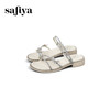 预售7天|Safiya/索菲娅2025仙女风闪钻蝴蝶一字带低跟两穿平底凉拖鞋 SFD2110410 商品缩略图8