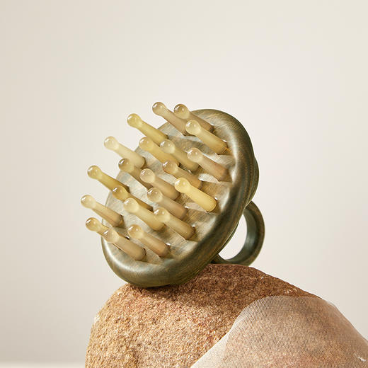 初心| 幸运草绿檀羊角指环梳 商品图1