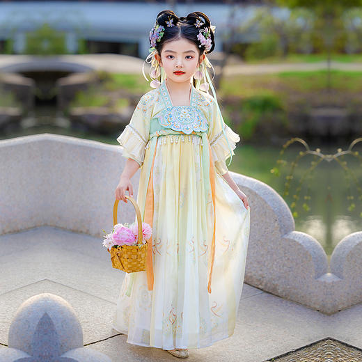 苏城纪夏新品女童汉服玉盘 |  图案精美、俏皮可爱、亲肤舒适、柔软好穿、绣花袖口、优雅大方 商品图2