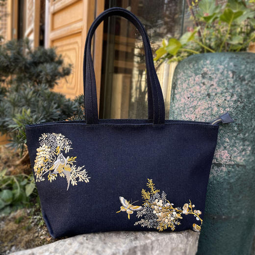 【预售3天】民族单肩刺绣包新款汉服古风绣花文艺中国风帆布复古大包YWNZB 商品图0