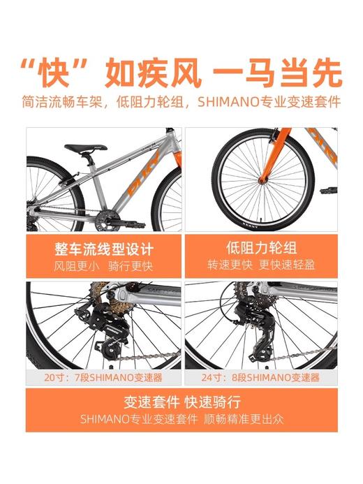 PUKY 轻骑兵城市自行车 儿童男女孩中大童公路自行车6-8-12岁 商品图2