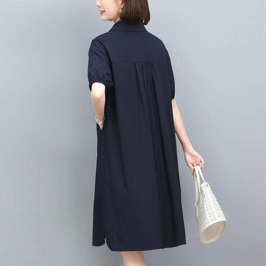 丁摩 休闲宽松显瘦遮肚子连衣裙女夏季新款洋气直筒裙5ZF-5123 商品图3