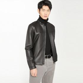 420410009E40340 SELECTED 【特卖款】新男商务休闲立领绵羊皮衣夹克外套