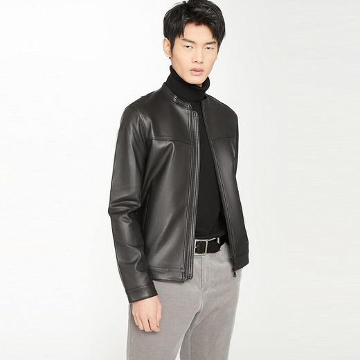 420410009E40340 SELECTED 【特卖款】新男商务休闲立领绵羊皮衣夹克外套 商品图0