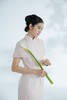 荷言HEYEN 合熹 卷草纹桑蚕丝非遗花罗旗袍雪纺飘袖桃花刺绣高级定制 商品缩略图4