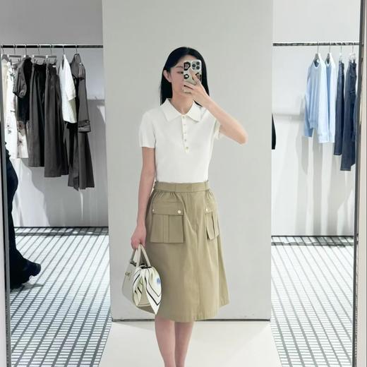 【à perles】纯真丝多巴胺 翻领修身轻薄POLO上衣 商品图8