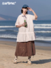 早乙女惠子saotome/STMQZ252232/衬衫式细褶A字连衣裙 商品缩略图3