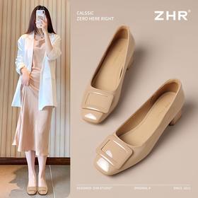 ZHR则则简约纯色浅口气质单鞋女鞋2025新款法式优雅时髦通勤鞋子