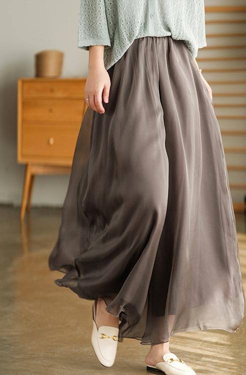夏日清凉飘逸天丝雪纺阔腿裙裤 商品图3