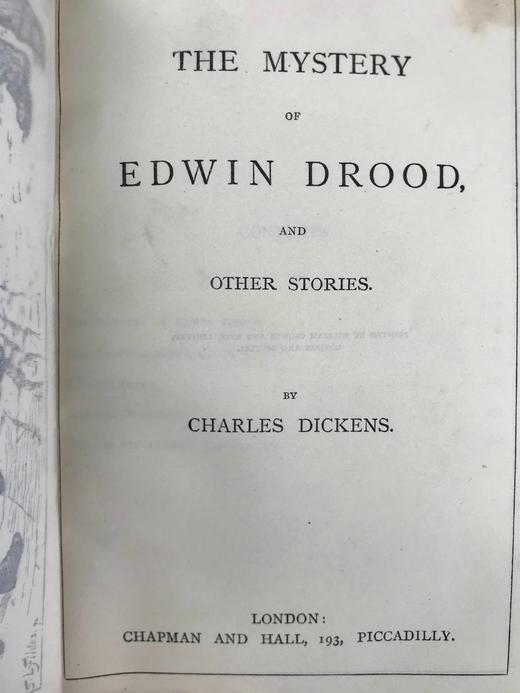 约19世纪后期 狄更斯《德鲁德疑案与其他故事》 8幅插图 真皮精装36开 商品图3