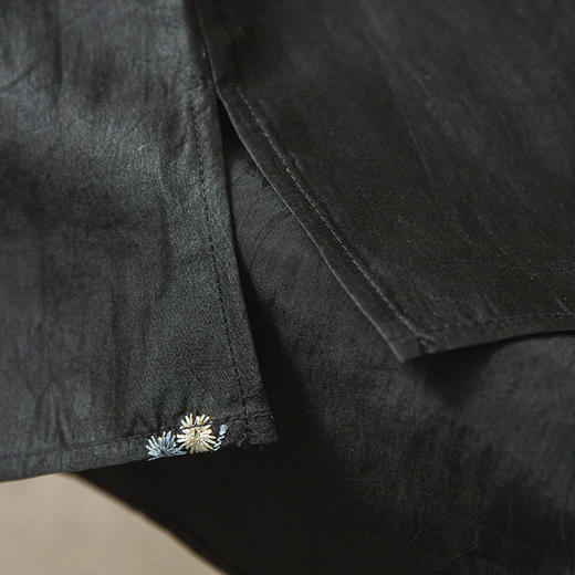 丁摩 真丝香云纱斜门襟国风上衣女SY52116 商品图3