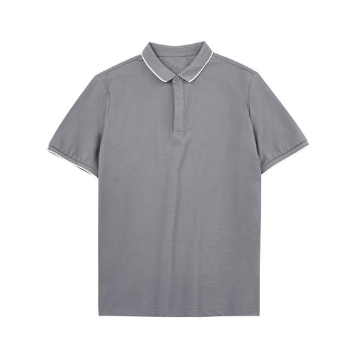 红览 夏款棉质条纹撞色翻领男士t恤70331 商品图6