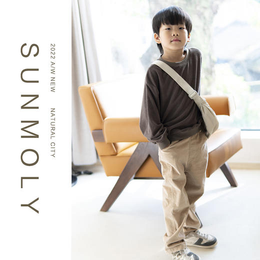 三茉童装/M201/2022新款卡其色条绒儿童裤子女童春秋款男童长裤 商品图3