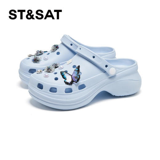 星期六幻彩珍珠花朵厚底洞洞鞋SSD2110F4H 商品图10