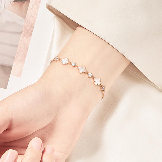 卡蒂罗KADER四叶草纯银手链S925女生夏ins小众设计2022年新款七夕礼物送女友 商品图5