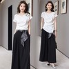 WZNHHBLJRA1157 2025年夏季时尚气质优雅配花不规则剪裁减龄阔腿裤两件套其他涤纶 商品缩略图2