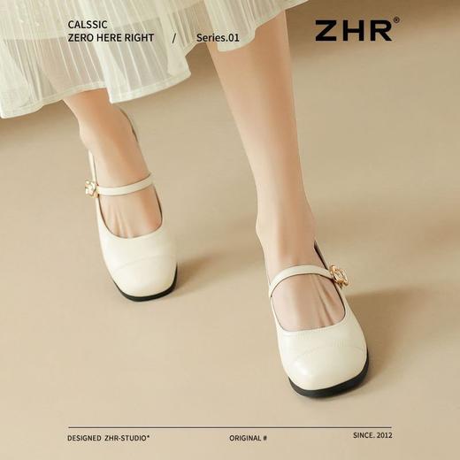 ZHR则则法式一字扣玛丽珍鞋女2025新款方头浅口单鞋软底凉鞋女鞋 商品图1