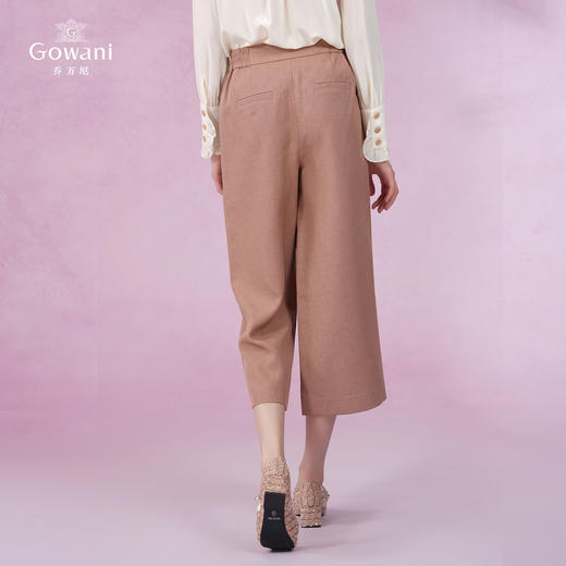 乔万尼新款休闲裤女夏薄款宽松显瘦七分纯色阔腿裤EI2F793 商品图4