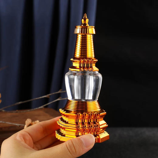 藏式密宗亚克力合金材质五台真身塔菩提塔佛塔家居供奉用品摆件 商品图2