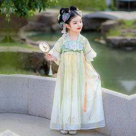 苏城纪夏新品女童汉服玉盘 |  图案精美、俏皮可爱、亲肤舒适、柔软好穿、绣花袖口、优雅大方