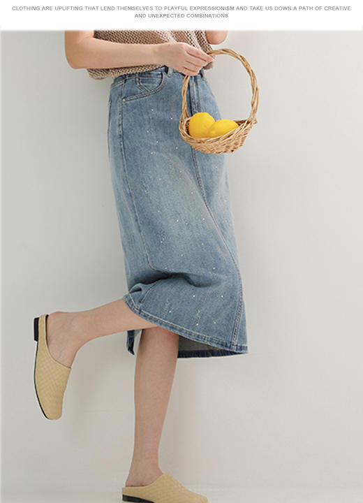 M1臣禾	【烫钻半裙】时髦休闲牛仔半身裙	JZ252030358 商品图6