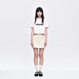 HERLIAN 2025夏季新品女士字母logo拼接袖长TEE