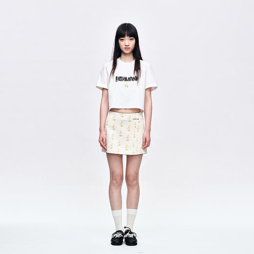 HERLIAN 2025夏季新品女士字母logo拼接袖长TEE 商品图0