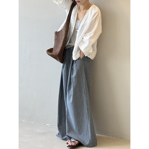 雀说 文艺复古苎麻长袖开衫外套女上衣82281 商品图2