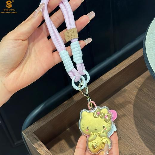 “精美礼盒包装”香港周六福 999足金珐琅炫彩招财猫挂件手机链 商品图1