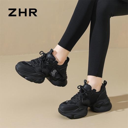 优选丨ZHR则则厚底老爹鞋女鞋2025新款时尚百搭休闲增高网面运动鞋 商品图8